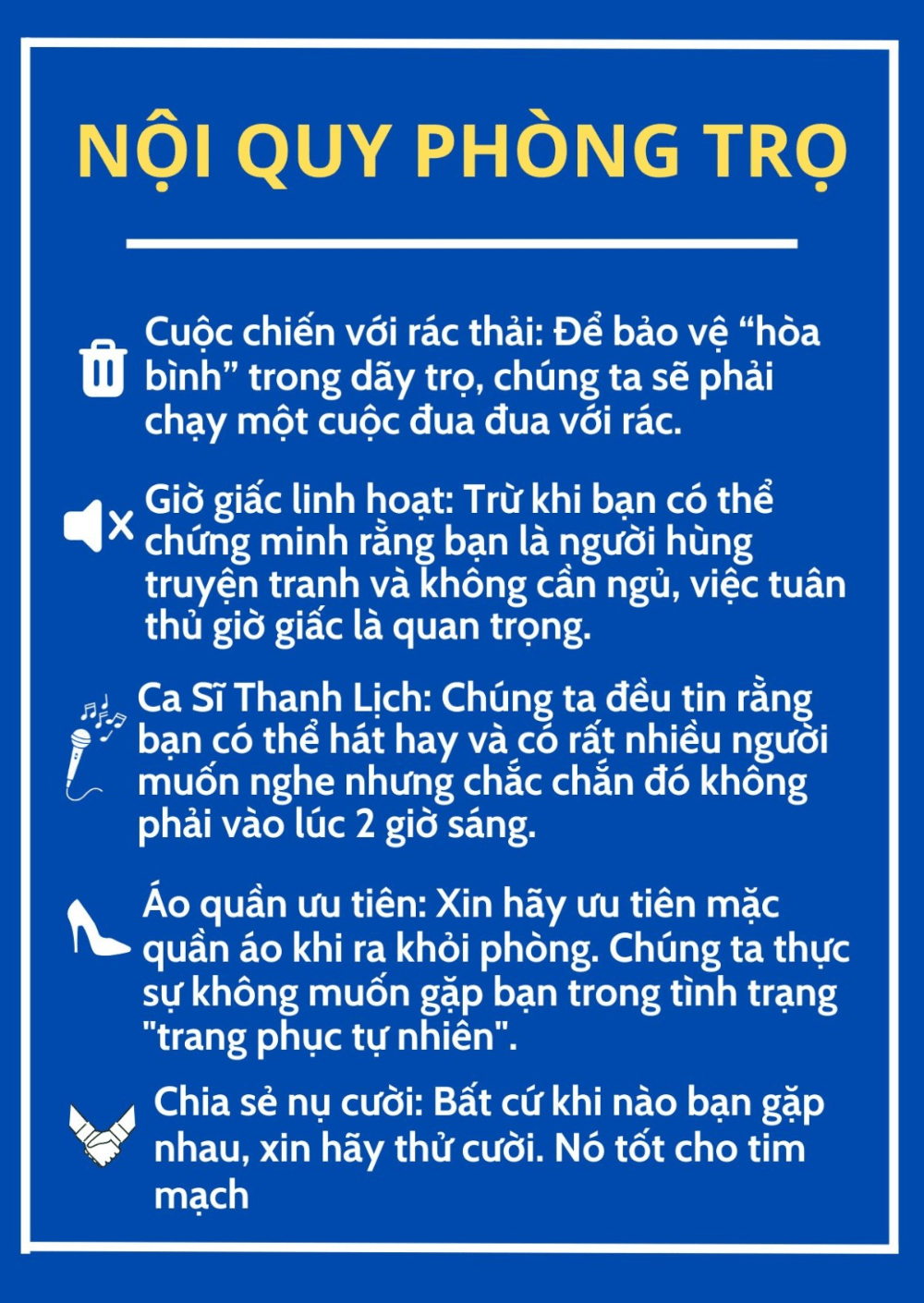 nội quy ph&ograve;ng trọ đầy đủ nhất