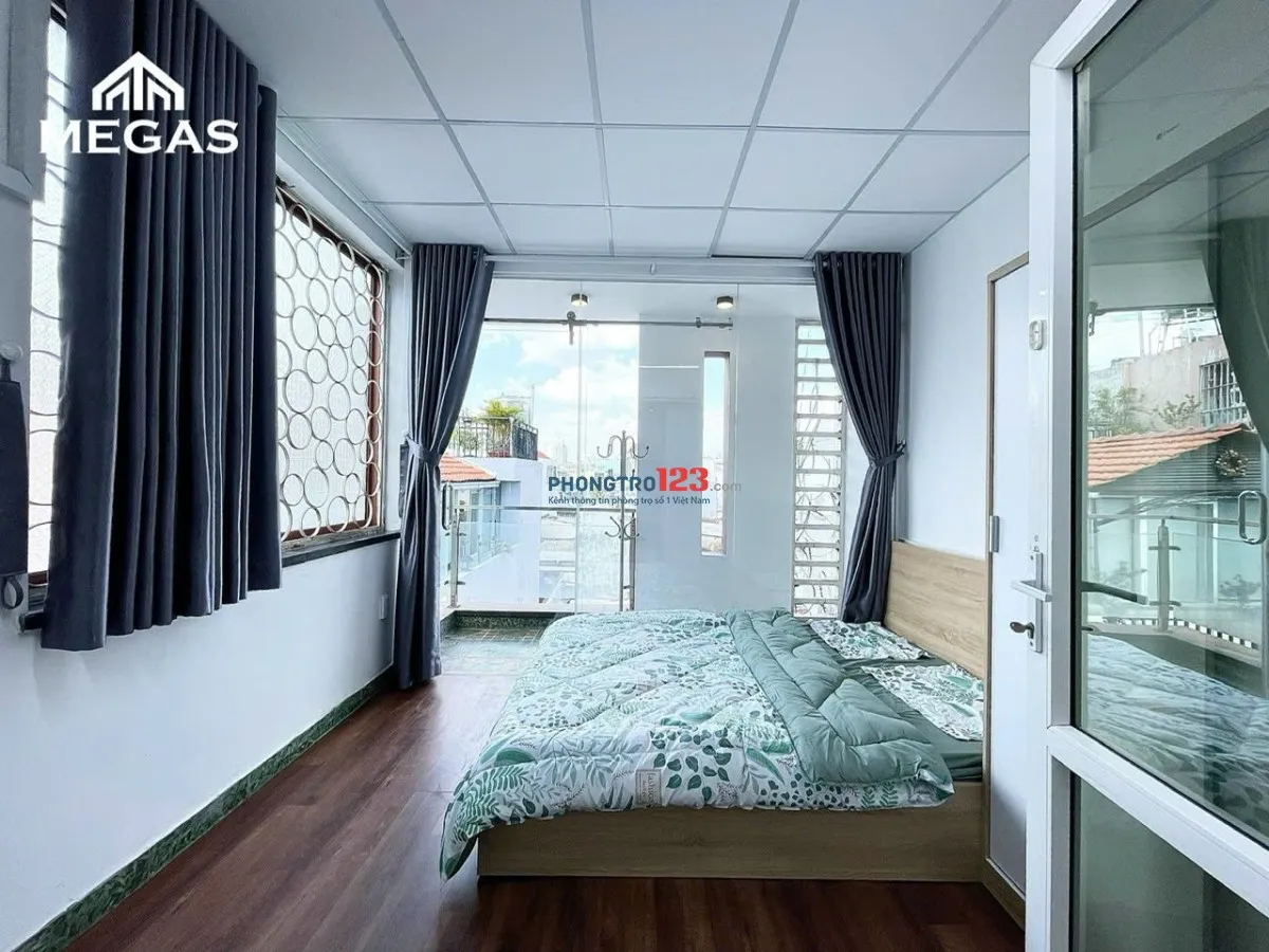 Cho thuê phòng ban công full nội thất gần nhà thờ tân định - công viên lê văn tám - cầu bông