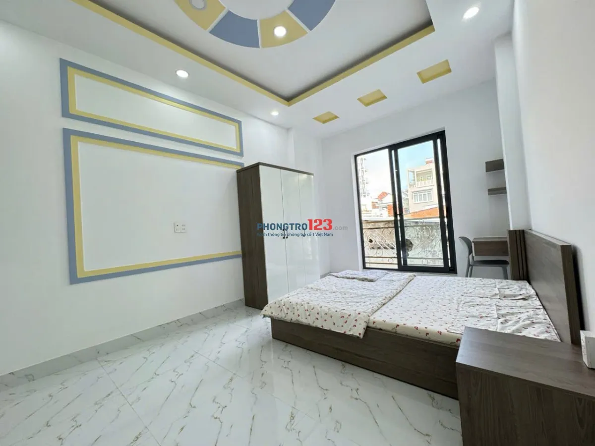 Cho thuê phòng rộng, ban công thoáng, full nội thất – Lê Quang Định, Bình Thạnh, gần Bà Chiểu, Q1