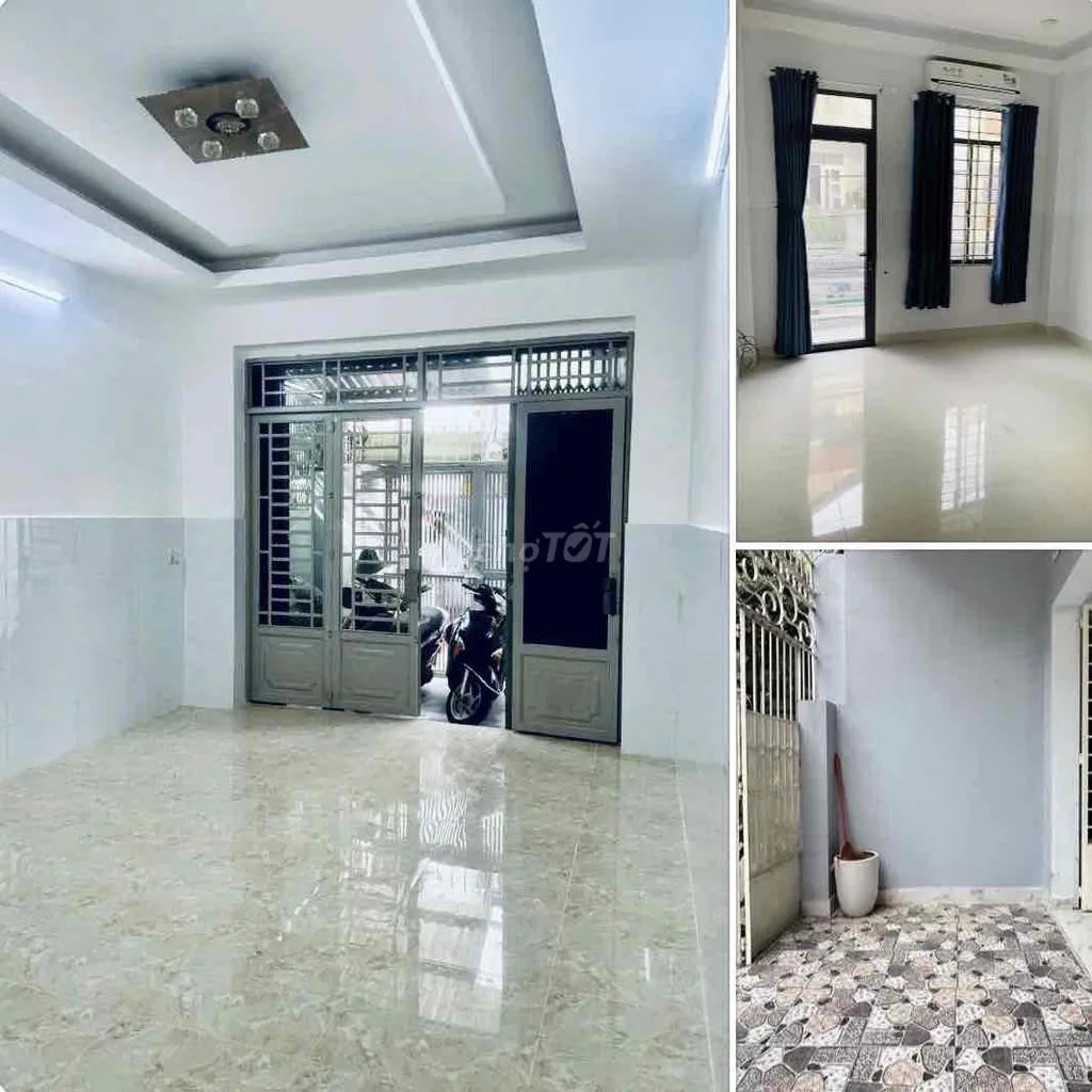 NHÀ RỘNG MỚI, DT 14m Dài SÂNXE THOÁNG, 1 TRỆT 1L 2P. NGỦ + P. làm vie