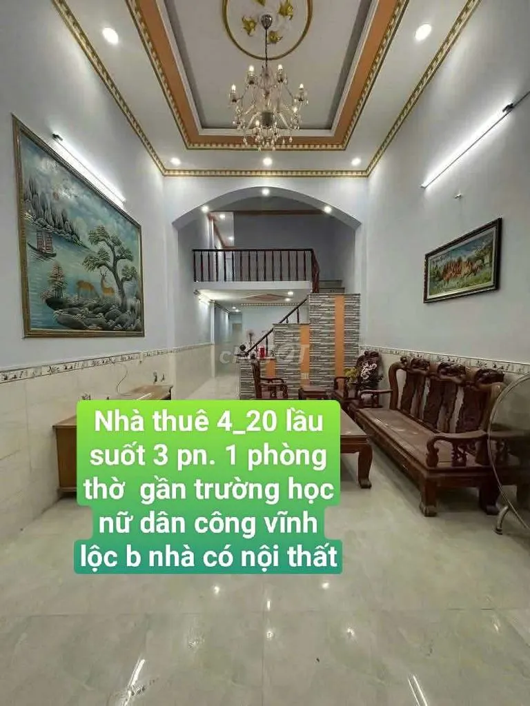 nhà  4*20 Nội Thất Lầu  4pn. Gần trường  Đường nữ dân công vĩnh lộc a