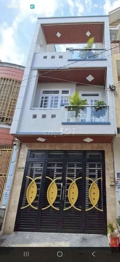 đường  số 6 bình hưng hòa b. nhà 3 lầu.4pn   có sân  thuong