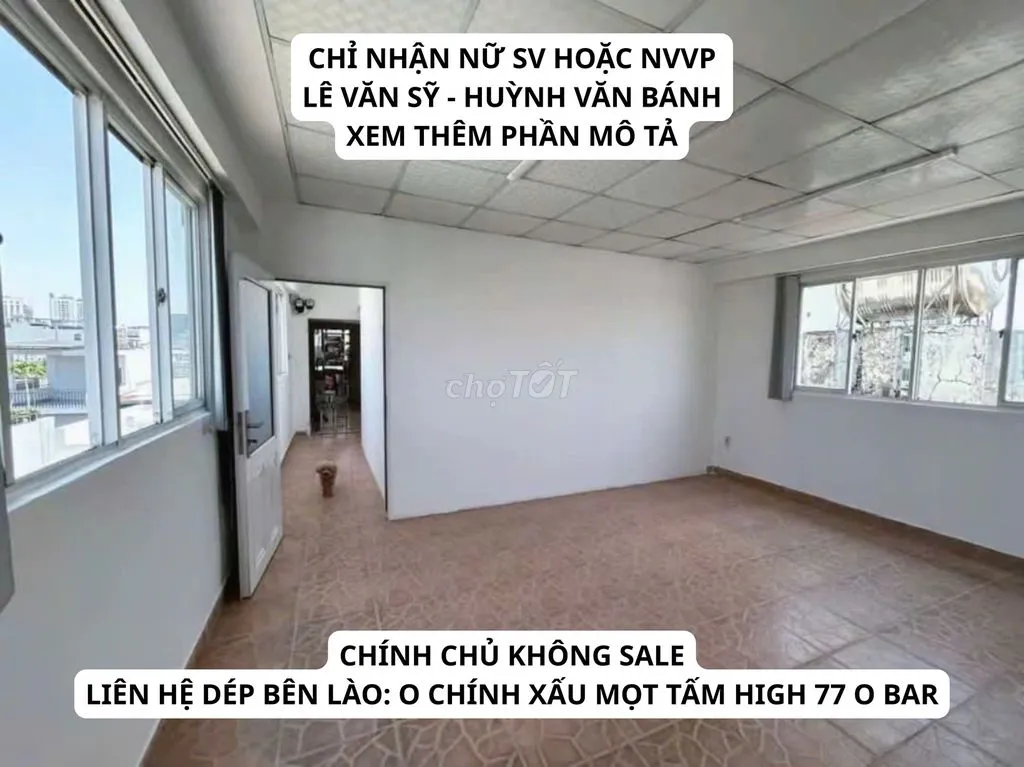 PHÒNG TRỌ CHÍNH CHỦ - LÊ VĂN SỸ PHÚ NHUẬN